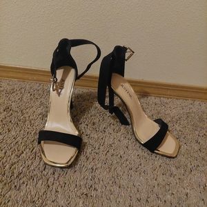 Just Fab black open toe stiletto heel 8.5